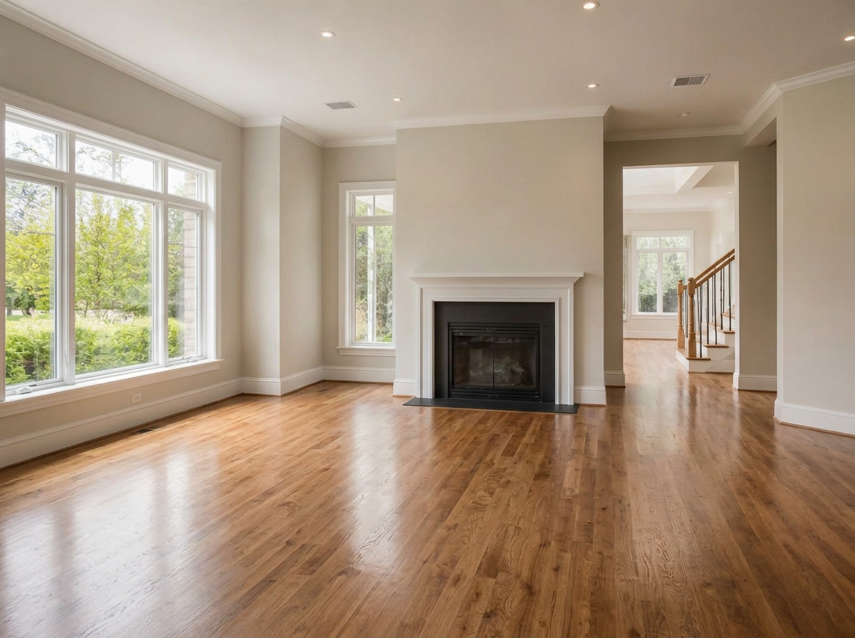 The same living room shown vacant